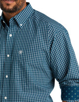 Ariat Men's Wrinkle Free Casual Series Classic Fit Long Sleeve Check Button Down Shirt - Teal