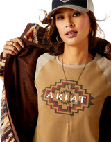 Ariat Women's Fleece Chimayo Print Zip Jacket - Tan