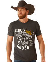 Ariat Men's Short Sleeve "Kings of the Rodeo" Print Tee Shirt - Grey