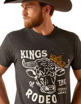 Ariat Men's Short Sleeve "Kings of the Rodeo" Print Tee Shirt - Grey