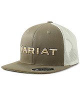 Ariat Men's "110 CAP" FLEXFIT Snapback Solid Logo Cap - Tan