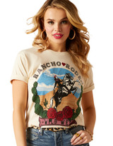 Ariat Women's Short Sleeve "Rancho Rodeo" Print Tee Shirt - Sand