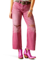 Ariat Women's Ultra High Rise Tomboy High Rise Loose Fit Wide Leg Jeans - Pink