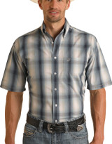 Rough Stock Men's Short Sleeve Plaid Button Down Shirt - Blue (Closeout)