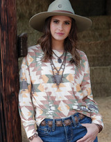 Cruel Women's Long Sleeve Print Top - Cream