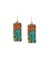 Silver Strike Women's Cactus Flower Earrings - Gold