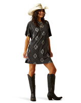Ariat Women's Isela Short Sleeve Print Tee Dress - Grey (Closeout)