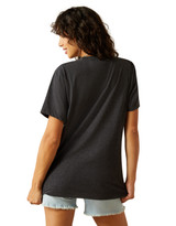 Ariat Women's Short Sleeve Heather "Want to Rodeo" Print Tee Shirt - Charcoal Grey