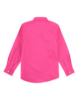 Wrangler Girls' Long Sleeve Solid Snap Shirt - Pink
