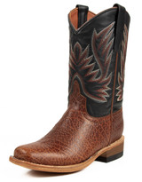 Horse Power Kids' Honey Bullfight Shoulder 8" Narrow Square Toe Boots - Brown/Black