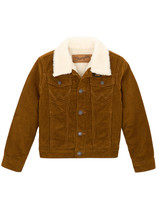 Wrangler Boys' Sherpa Lined Corduroy Button Down Jacket - Copper