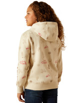 Ariat Girls' Solid Western Print Pullover Hoodie - Beige