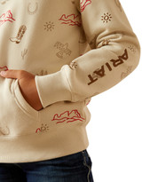 Ariat Girls' Solid Western Print Pullover Hoodie - Beige