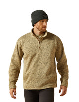 Ariat Men's Caldwell 1/4 Button Heather Pullover - Beige