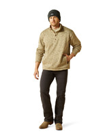 Ariat Men's Caldwell 1/4 Button Heather Pullover - Beige