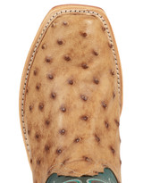 Tony Lama Women's Zaire Ostrich 13" Square Toe Boots - Tan/Teal