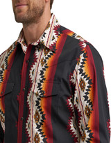 Wrangler Checotah Men's Long Sleeve Print Snap Shirt - Red/Black