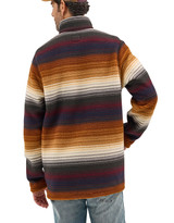 Wrangler Men's Sherpa 1/4 Zip Stripe Pullover - Rust