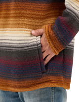 Wrangler Men's Sherpa 1/4 Zip Stripe Pullover - Rust