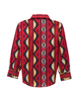 Wrangler Checotah Boys' Long Sleeve Print Snap Shirt - Red/Yellow