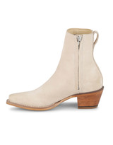 Justin Women's Bev Suede 13" Snip Toe Ankle Boots - Ivory