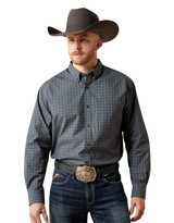 Ariat Men's Pro Series Long Sleeve Plaid Button Down Shirt - Black/Khaki