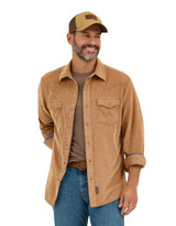 Wrangler Men's Retro Modern Fit Long Sleeve Solid Snap Shirt - Tan