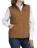 Cinch Women's Reversable Quilted Zip Vest - Khaki/Black