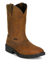 Justin Men's Prodigy Trencher Water Buffalo 11" Square Toe EH Waterproof Work Boots - Brown