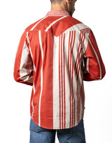 Kimes Ranch Men's Bandit Long Sleeve Stripe Snap Shirt - Natural/Red (Closeout)