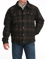 Cinch Men's Wool Plaid Snap Trucker Jacket - Brown