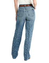 Cruel Women's Casey High Rise Loose Fit Straight Leg Jeans - Medium Stonewash