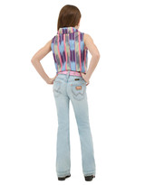 Wrangler Girls' Lainey Wilson Stretch Mid Rise Slim Fit Boot Cut Jeans (Sizes 7-20) - Bleach Blue