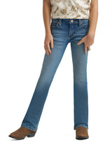 Wrangler Girls' Lainey Wilson Stretch Mid Rise Slim Fit Boot Cut Jeans (Sizes 7-20) - Wrangler Blue