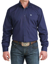 Cinch Men's Long Sleeve Solid Button Down Shirt - Royal Blue