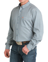 Cinch Men's Arenaflex Long Sleeve Print Button Down Shirt - Blue
