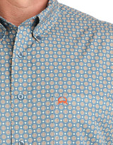Cinch Men's Arenaflex Long Sleeve Print Button Down Shirt - Blue