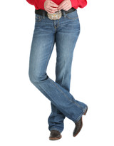 Cinch Women's Ada Mid Rise Relaxed Fit Boot Cut Jeans - Medium Stonewash