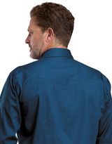 Roper Men's Stretch Long Sleeve Solid Snap Shirt - Navy