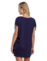 Roper Women's Short Sleeve Solid Fringe Dress - Blue
