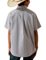 Ariat Boys' Casual Series Short Sleeve Print Button Down Shirt - Grey