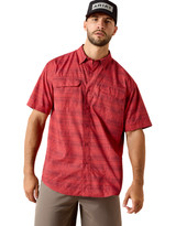 Ariat Men's VentTEK Short Sleeve Print Button Down Shirt - Red
