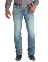 Cinch Men's Ian Stretch Mid Rise Slim Fit Boot Cut Jeans - Medium Stonewash