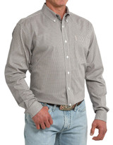 Cinch Men's Modern Fit Long Sleeve Print Button Down Shirt - Salmon/Navy