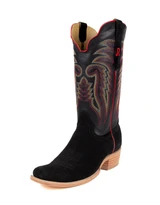 R Watson Men's Roughout 13" Narrow Square Toe Boots - Black
