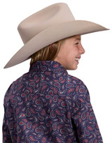 Roper Girls' Long Sleeve Print Snap Shirt - Blue/Red