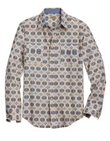 Tin Haul Men's Long Sleeve Print Snap Shirt - Cream