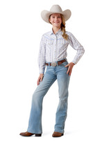 Ariat Girls' Boot Cut Stretch Low Rise Slim Fit Boot Cut Jeans - Porto