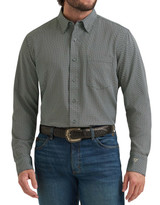 Wrangler Men's Cody Johnson Performance Long Sleeve Print Button Down Shirt - Black Multi