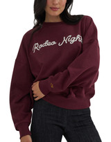 Wrangler Women's Lainey Wilson Long Sleeve Embroidered "Rodeo Nights" Sweatshirt - Burgundy